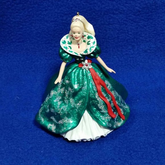 Hallmark Keepsake 1995 Holiday Barbie Ornament Special Edition Green Gown No Box - Picture 3 of 10